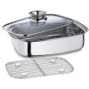 Casseruola con coperchio in vetro e griglia in acciaio inox