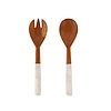 Set 2 posate da insalata finitura legno