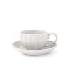 Set 4 tazze da tè con piattino in stoneware Lotus bianco cc 220