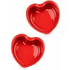 Set 2 pirottini ramekin cuore Appolia rosso cm 14x14x4,5