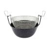 Pentola friggitrice in ferro smaltato e nichelato con cestello