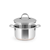 Casseruola alta con coperchio in acciaio inox e fondo in filo di rame cm 18