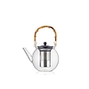 Teiera in vetro borosilicato con manico in bambù Assam