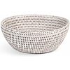 Cestino tondo in rattan bianco cm 17,5x6,5