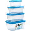 Set 4 contenitori rettangolari ermetici con coperchio