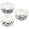 Set 3 contenitori con coperchio e datario Seta cm 11,5