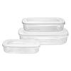 Set 3 contenitori rettangolari per alimenti Family Food bianco