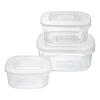 Set 3 contenitori quadrati per alimenti Family Food bianco