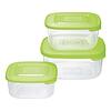 Set 3 contenitori quadrati per alimenti Family Food verde