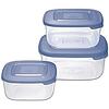 Set 3 contenitori per alimenti Family Food azzurro