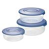 Set 3 contenitori tondi per alimenti Family Food azzurro