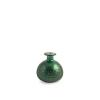 Vaso in vetro riciclato bugnato verde metallizzato cm 12