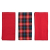 Cestino con 3 strofinacci in cotone Tartan