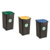 Set 3 pattumiere per raccolta differenziata EcoGreen 50 litri