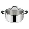 Casseruola semifonda in acciaio inox con coperchio Tempra