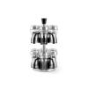 Porta spezie 12 barattoli in vetro con stand in acciaio inox