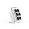Porta spezie 6 barattoli in vetro con stand in acciaio inox (9583400)