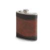 Fiaschetta whisky in acciaio inox e pvc marrone ml 200