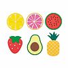 Set 6 sottobicchieri double face in pvc Frutta