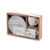 Set 2 tazzine da caffè con piattino in porcellana bianca