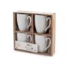 Set 4 tazze mug in porcellana bianca