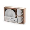Set 2 tazzine da caffè con piattino in porcellana bianca