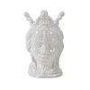 Set 2 teste di moro in ceramica Sicilia bianco cm 19,5