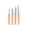 Set 3 coltelli e sbucciatore in acciaio inox con manico in legno