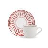 Set 6 tazzine da caffè con piattino in porcellana Voyage rosso