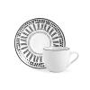 Set 6 tazzine da caffè con piattino in porcellana Voyage nero