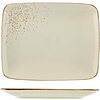 Set 6 piatti piani rettangolari in stoneware avorio Reactive cm 29x23
