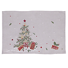 Tovaglietta natalizia in tessuto Xmas grigio decoro albero con regali cm 45x30