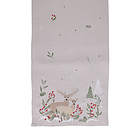 Runner natalizio in poliestere Xmas grigio decoro renne cm 40x175