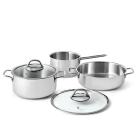 Batteria pentole 5 pezzi in acciaio inox Inoxplus