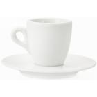 Set 6 tazzine da caffè con piattino in porcellana bianca