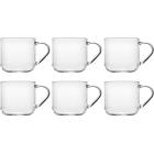 Set 6 tazze mug Modern in vetro borosilicato trasparente cl 20