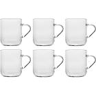 Set 6 tazze mug Modern in vetro borosilicato trasparente cl 30