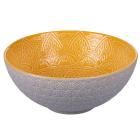 Insalatiera in ceramica dolomite Baku grigio e giallo