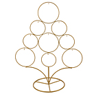 Albero di natale decorativo in metallo con 9 ganci Xmas oro cm 46