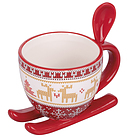 Tazza mug natalizia in ceramica con cucchiaino Scandy