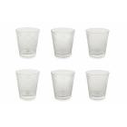 Set 6 bicchieri acqua trasparenti tre decori assortiti Clear