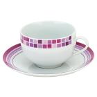 Set 4 tazze da tè con piattino Olimpia Mosaico