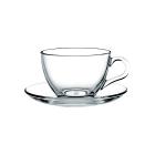 Set 6 tazze da tè con piattino in vetro Basic