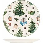 Set 12 piatti piani in stoneware Christmas Carol cm 26