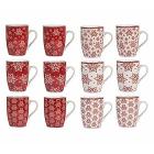 Set 12 mug Grace rosso