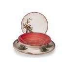 Servizio piatti in stoneware 18 pezzi Red Berries