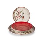 Servizio piatti in stoneware 18 pezzi Nordic Red Delights