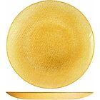 Set 6 piatti piani in vetro effetto glitter Charme Gold cm 28