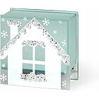 Casetta decorativa in vetro Natale con led cm 10x5x10