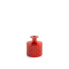 Vaso in vetro riciclato retrò rosso metallizzato cm 12
